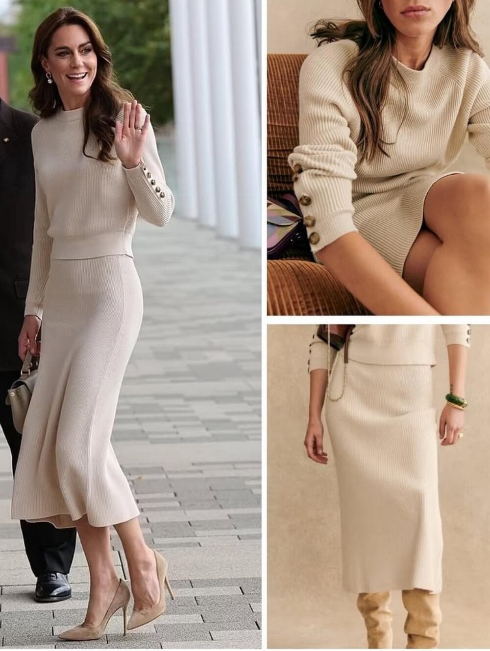 SEZANE Ecru Sami Jumper & Naelle Skirt Set S/XS - Picture 13 of 16
